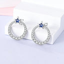 Sterling Silver Double Circle Earrings