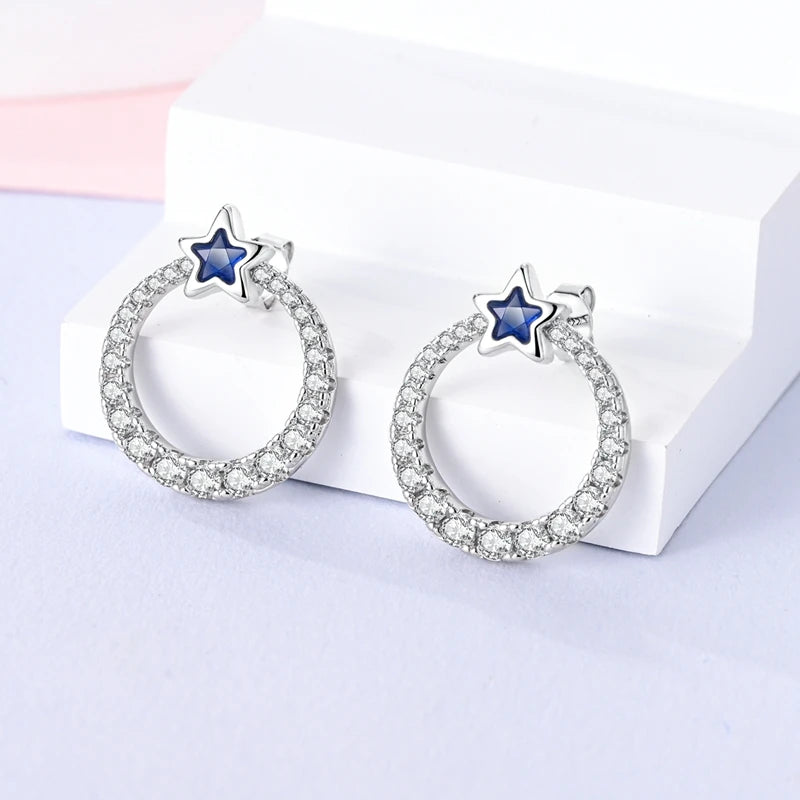 Sterling Silver Double Circle Earrings