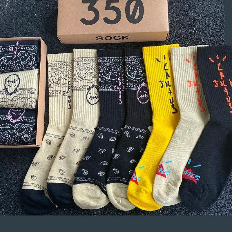 Cactus Jack Hip Hop Crew Socks Sporty Style For Occasions