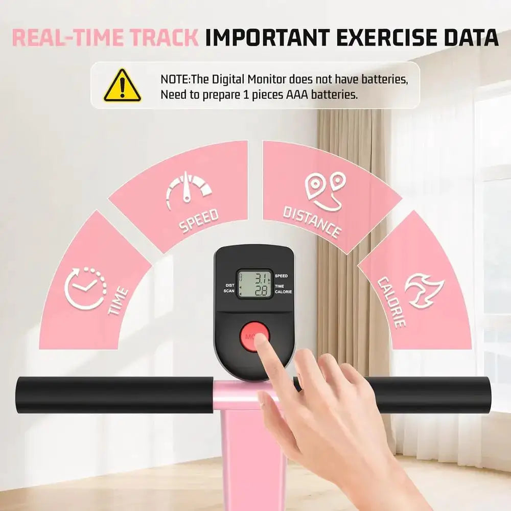 Portable Manual Treadmill with 20% Incline, 500 lbs Capacity, Walking Pad, Handle Bar, Digital Monitor, Suitable for Home and Ou