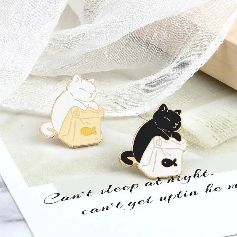 Charming Cat Enamel Pins Cartoon Brooch Gift For Cat Lovers
