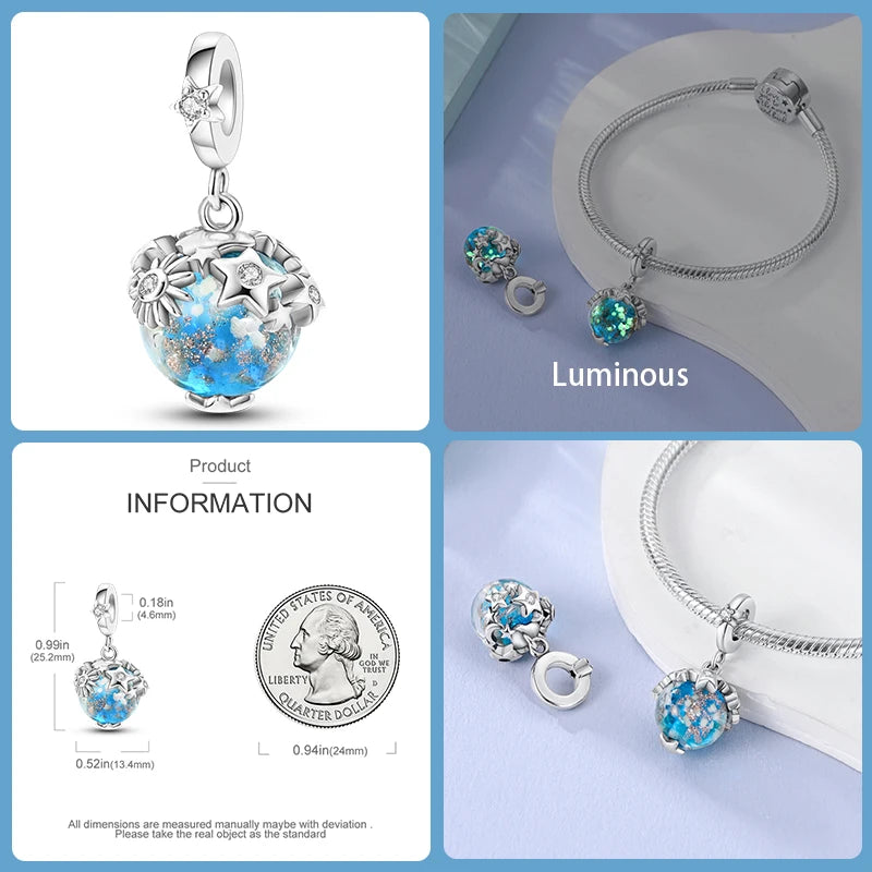 Sterling Silver Winter Snowflake Four Leaf