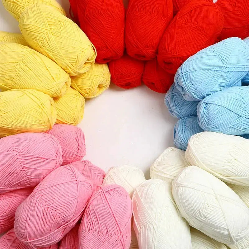Milk Cotton Knitting Yarn 4 Ply 40 To 50g Set For Crafts