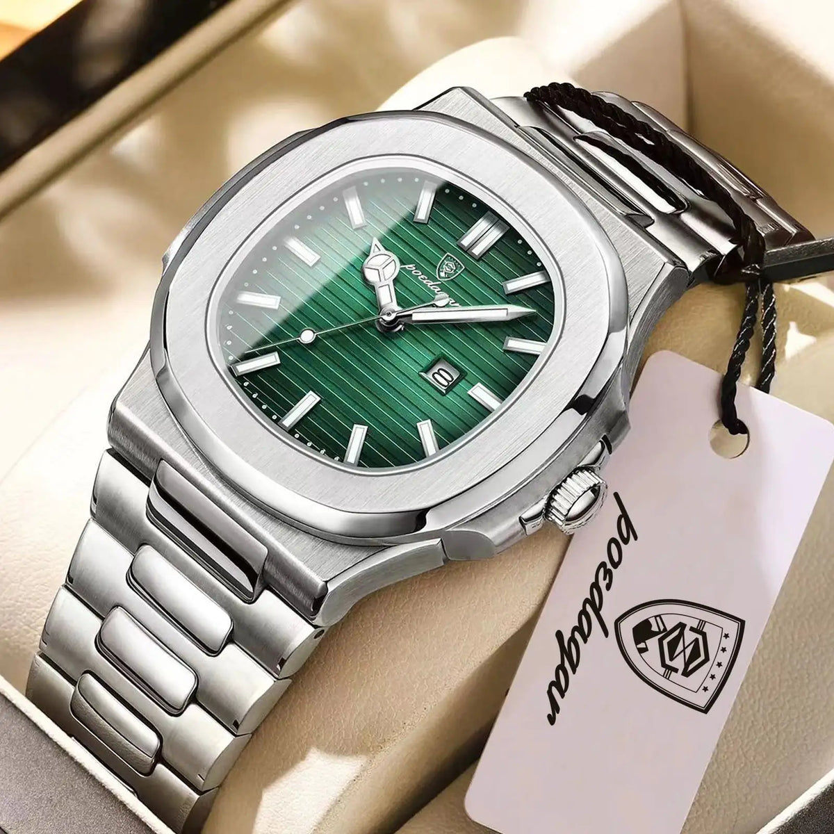 Poedagar Luxury Square Wristwatch — product view 10