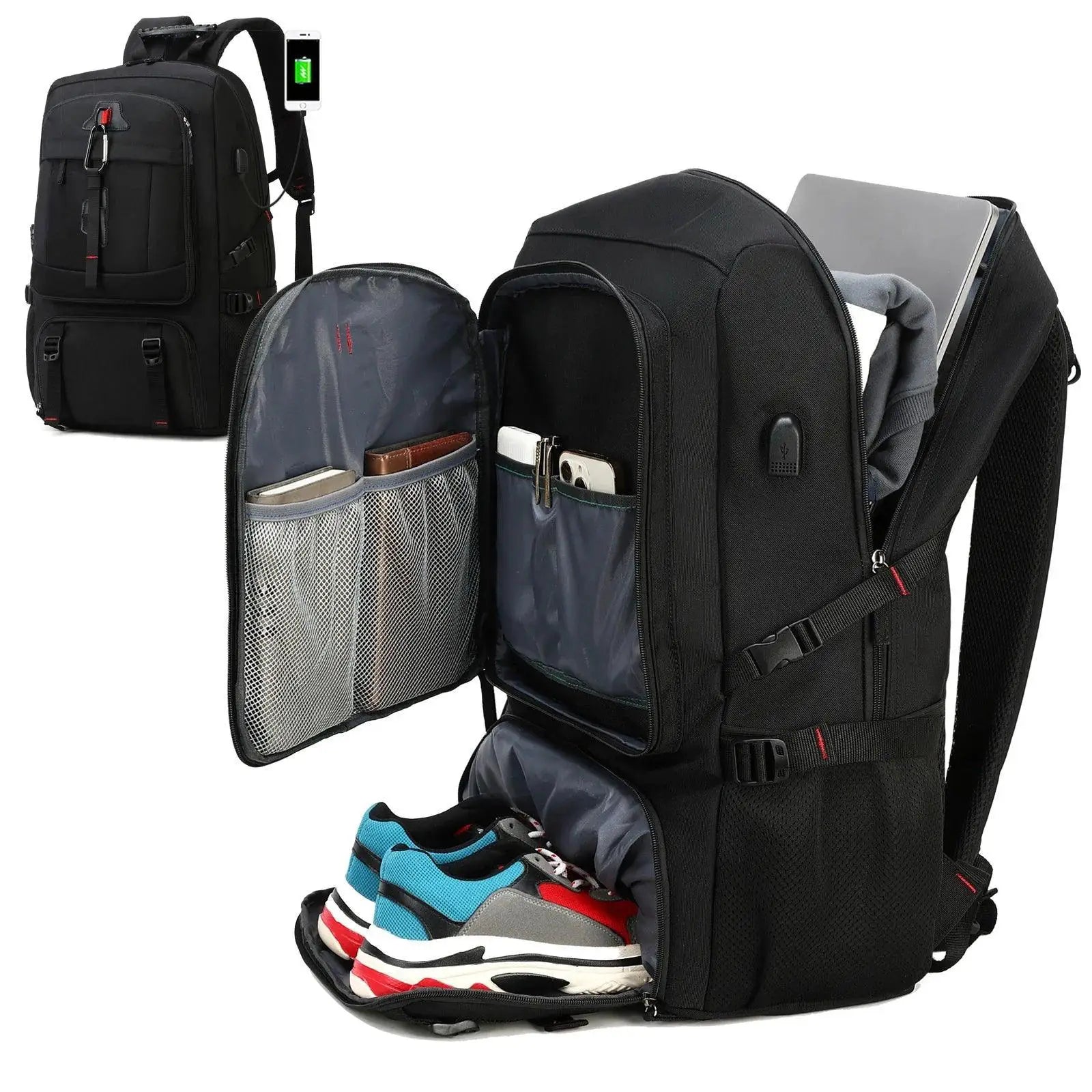 50L Waterproof Outdoor Backpack With Shoe Compartment
