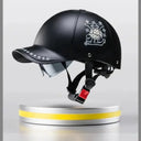 Motorcycle Half Helmet Baseball Cap Style Safety Helmet with Visor Retro Scooter Electric Bike Riding Helmet for Men Women