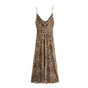Backless Leopard Midi Dress For Women