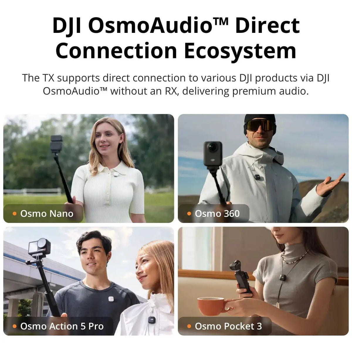 DJI Mic 2 (2 TX + 1 RX + Charging Case), All-in-one Wireless Microphone, Intelligent Noise Cancelling, 32-bit Float Internal Recording, 250m (820 ft.) Range, Microphone for iPhone, Android, Camera