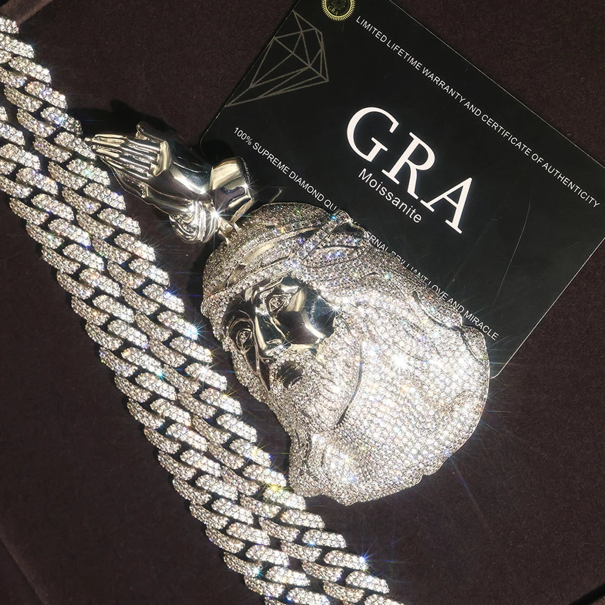 Iced Out Jesus Pendant Praying