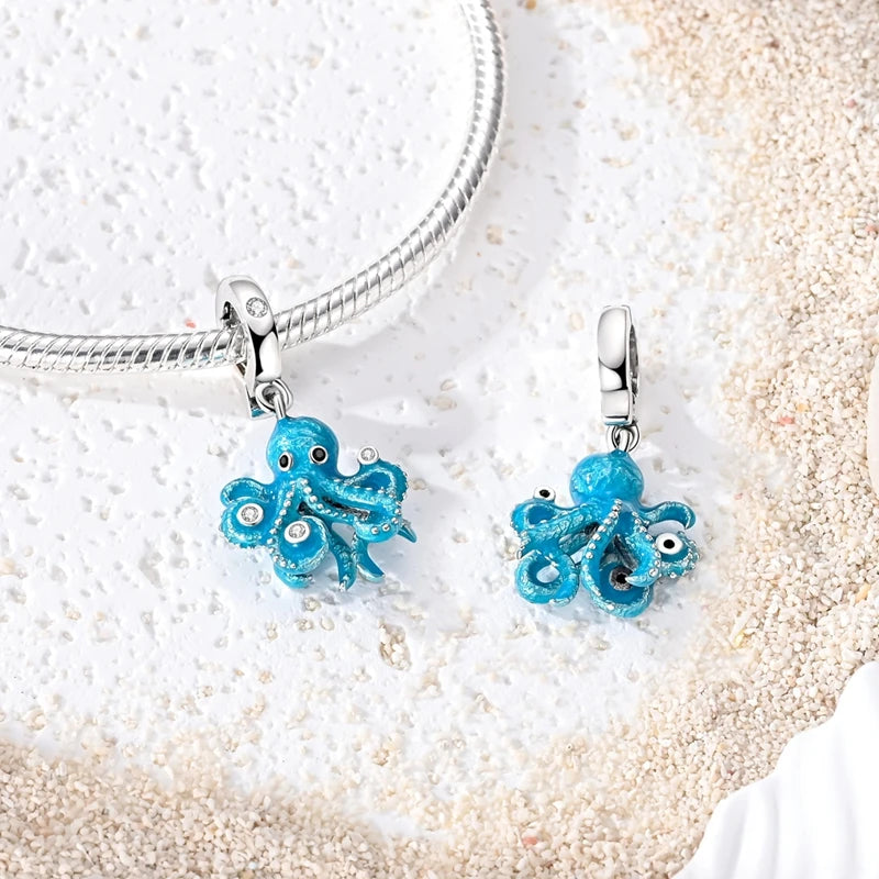Charm Silver Animal Pendant Beaded