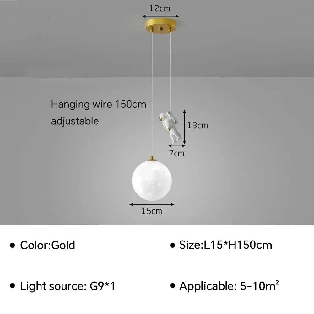 Safe Astronaut Pendant Light for Kids — Style - D