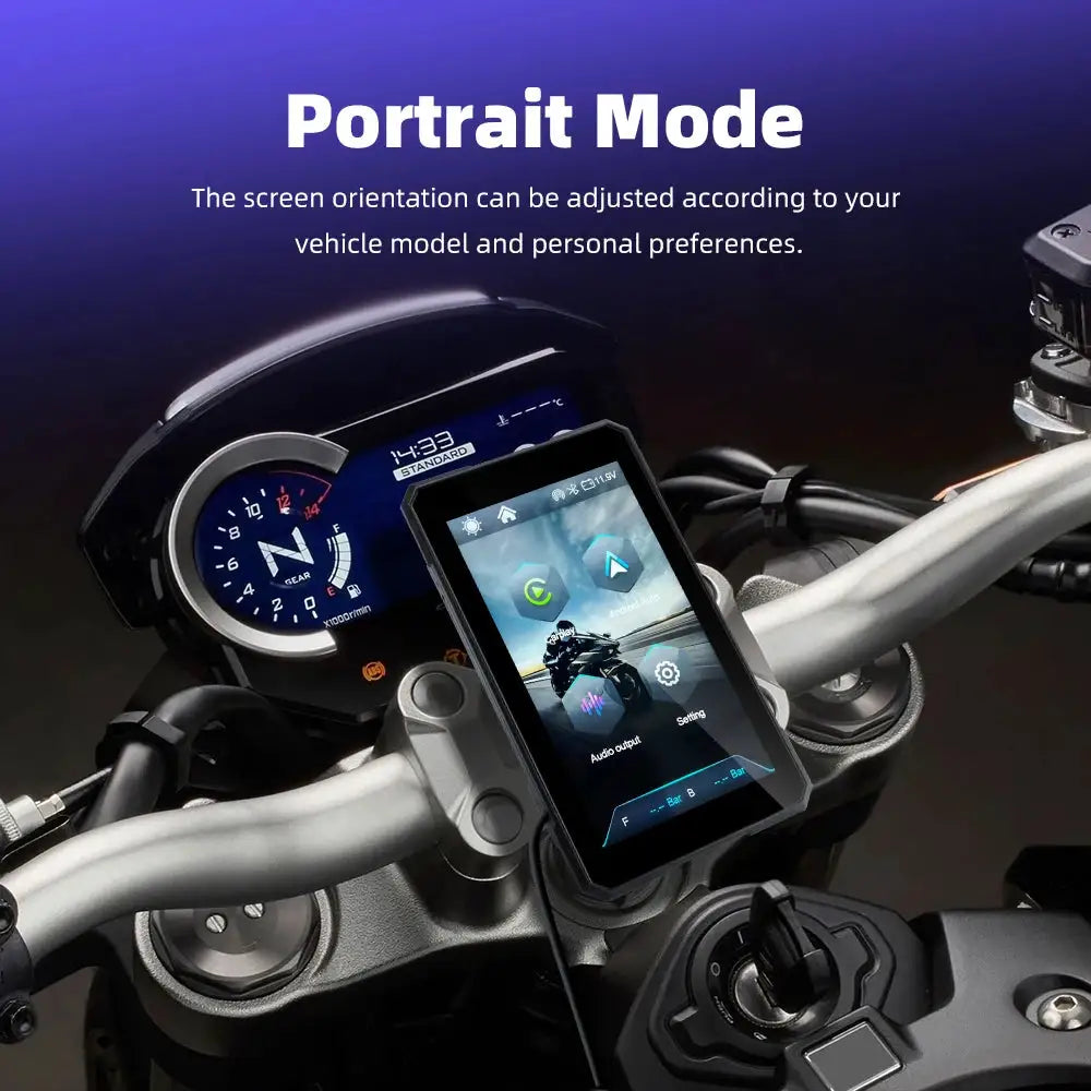 EKIY Wireless CarPlay Moto Android Auto 5.0 inch Portable Digital Dashboard GPS Motorcycle Navigation Removable Display Screen