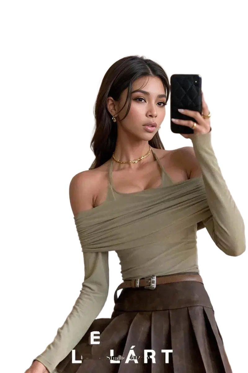 Elegant Off-Shoulder Top for Fall Wear — product view 1