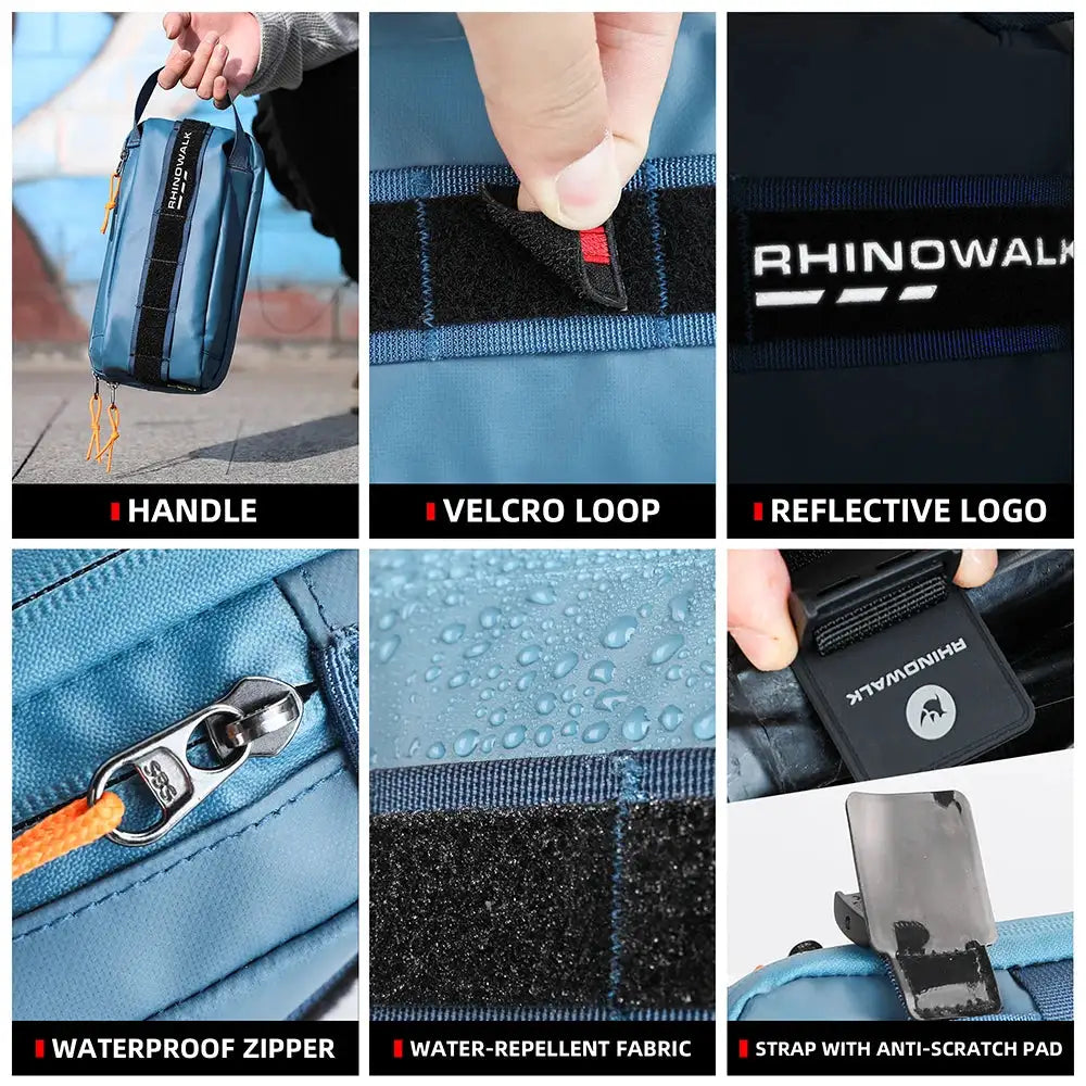 Rhinowalk Bike Handlebar Bag 2.4L Bicycle Bags Frame Pannier Bag Multifunction Portable Shoulder Waist Bag Bike Accessories