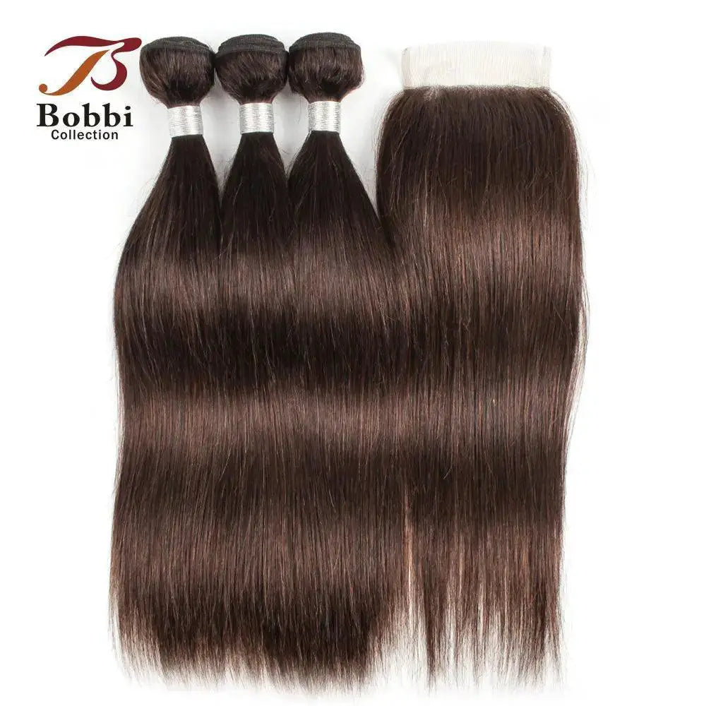 Luxe Brown Remy Human Hair Bundles Premium Extension Set