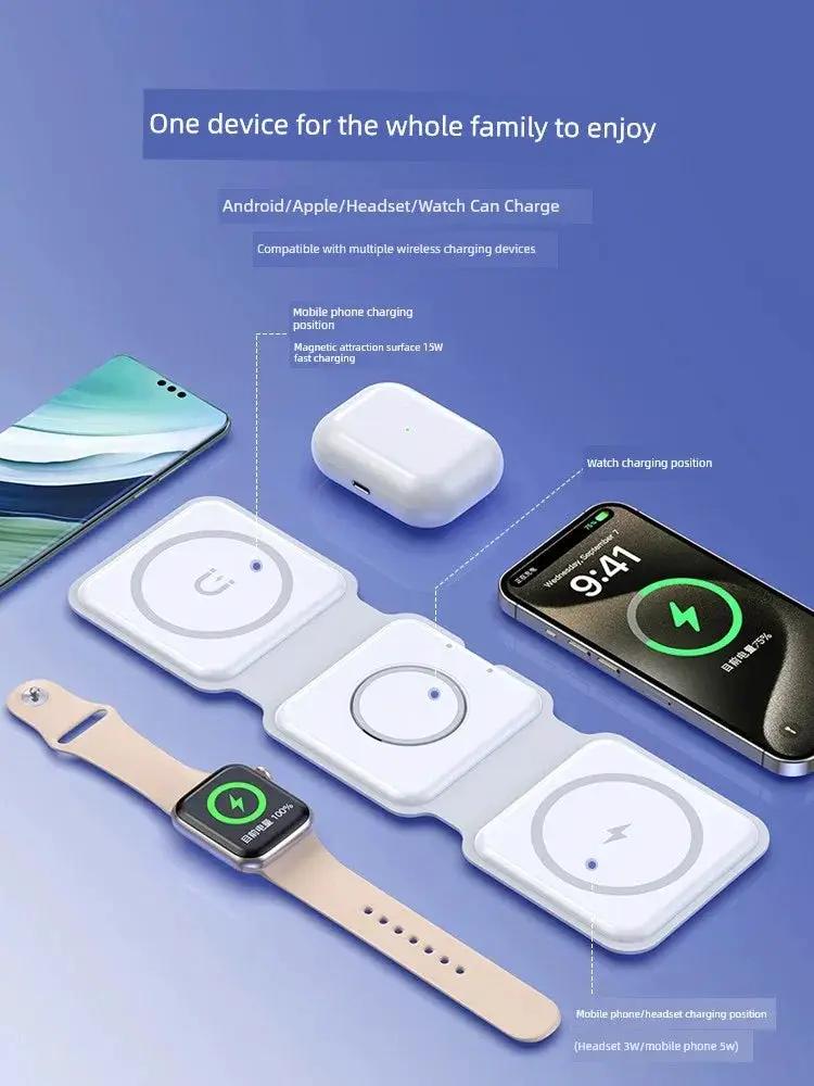 Three In One Wireless Charger For iPhone And Apple Watch