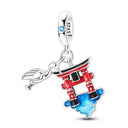 Sterling Silver Charm Beads Bracelet