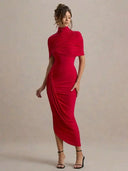 Elegant Backless Midi Dress for Evening