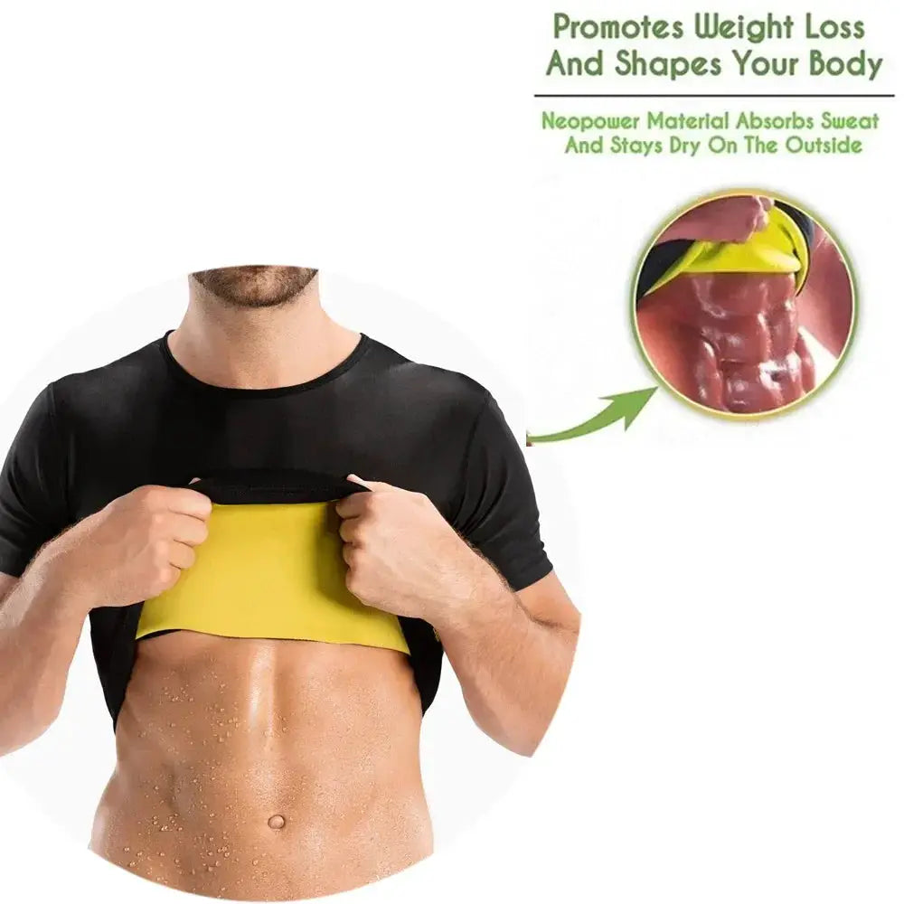 Men Sauna Sweat Suit T Shirt Body Shaper Reducing Girdles