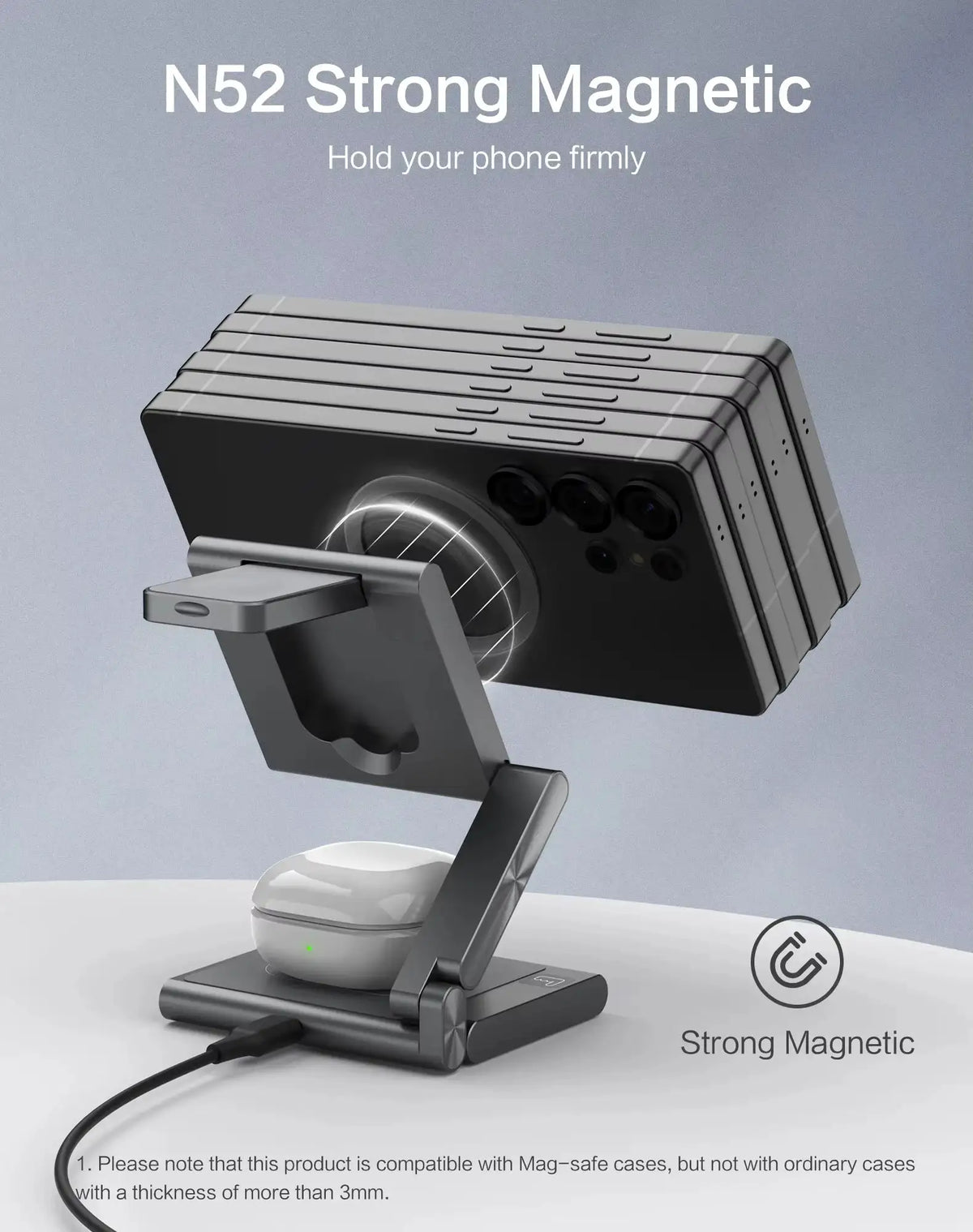Magnetic Foldable Wireless Charger — product view 4