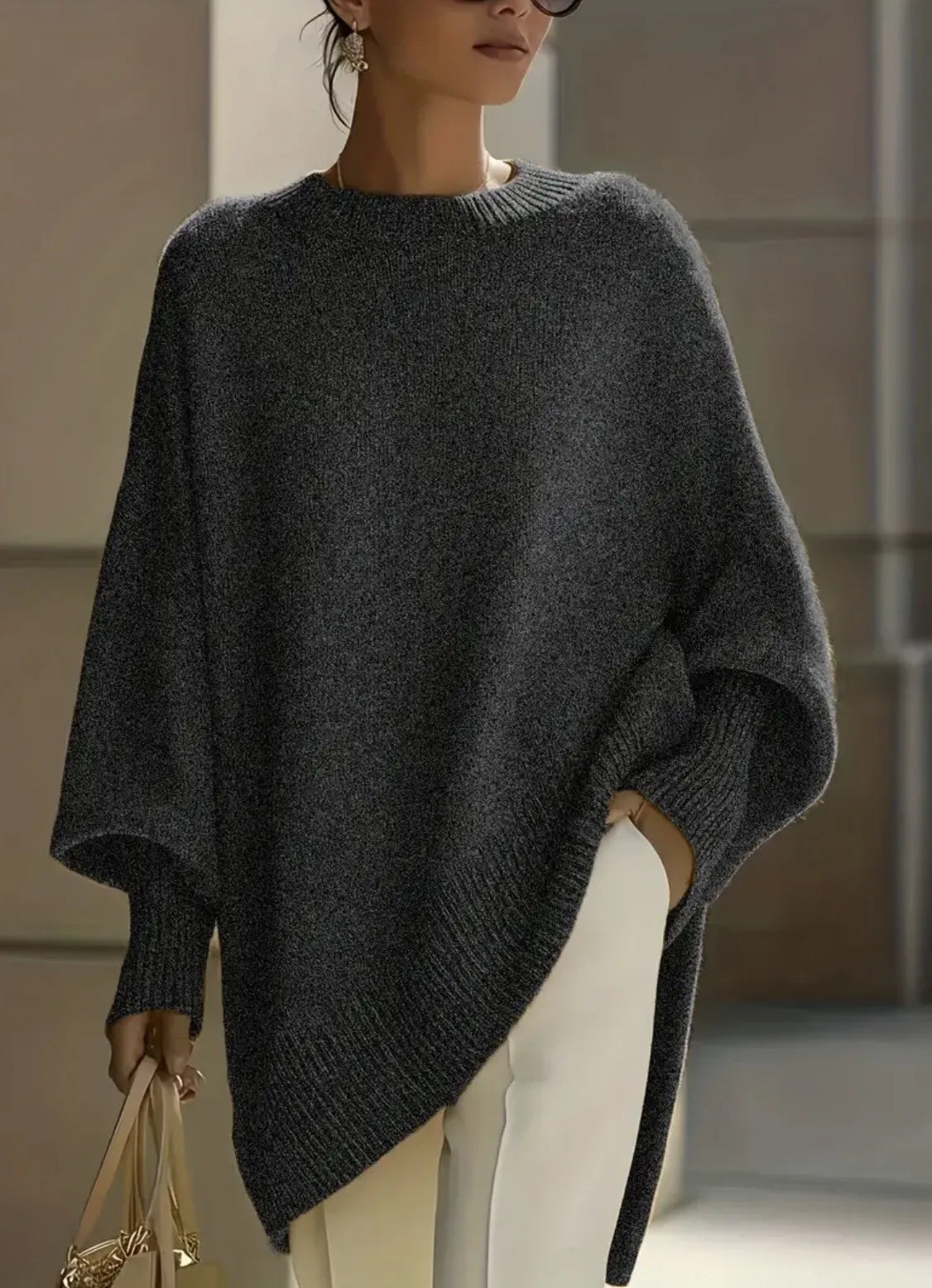 Thick Drop Shoulder Crewneck Sweater