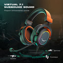 Dynamic RGB Gaming Headset with Mic Over-Ear 7.1
