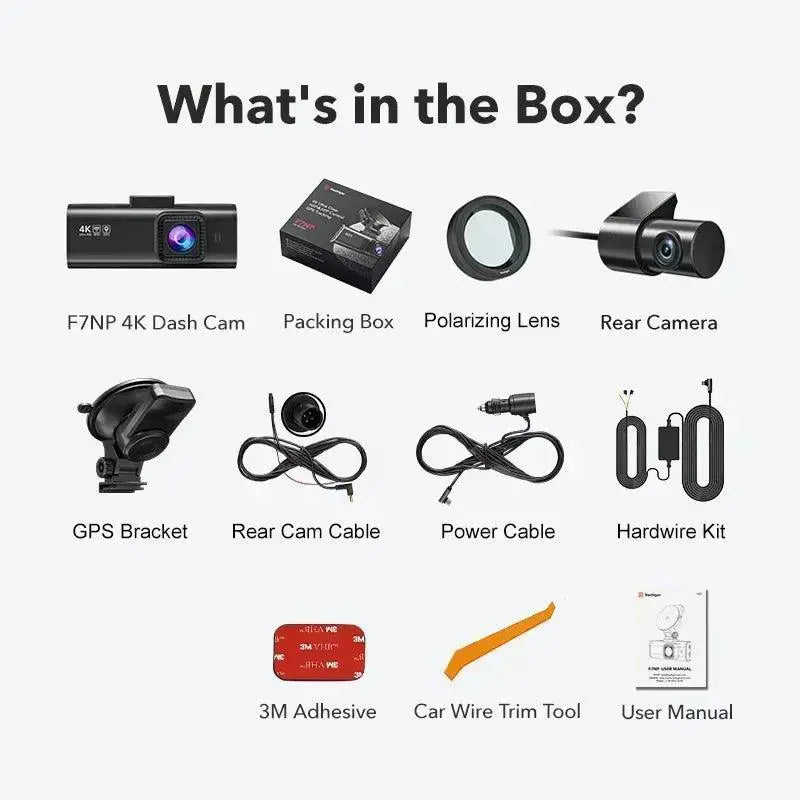4K Ultra HD Dash Cam With GPS WiFi Night Vision System
