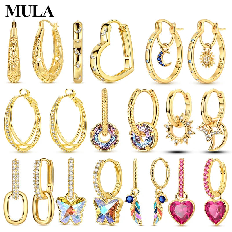 Mula Sterling Silver Golden Earrings