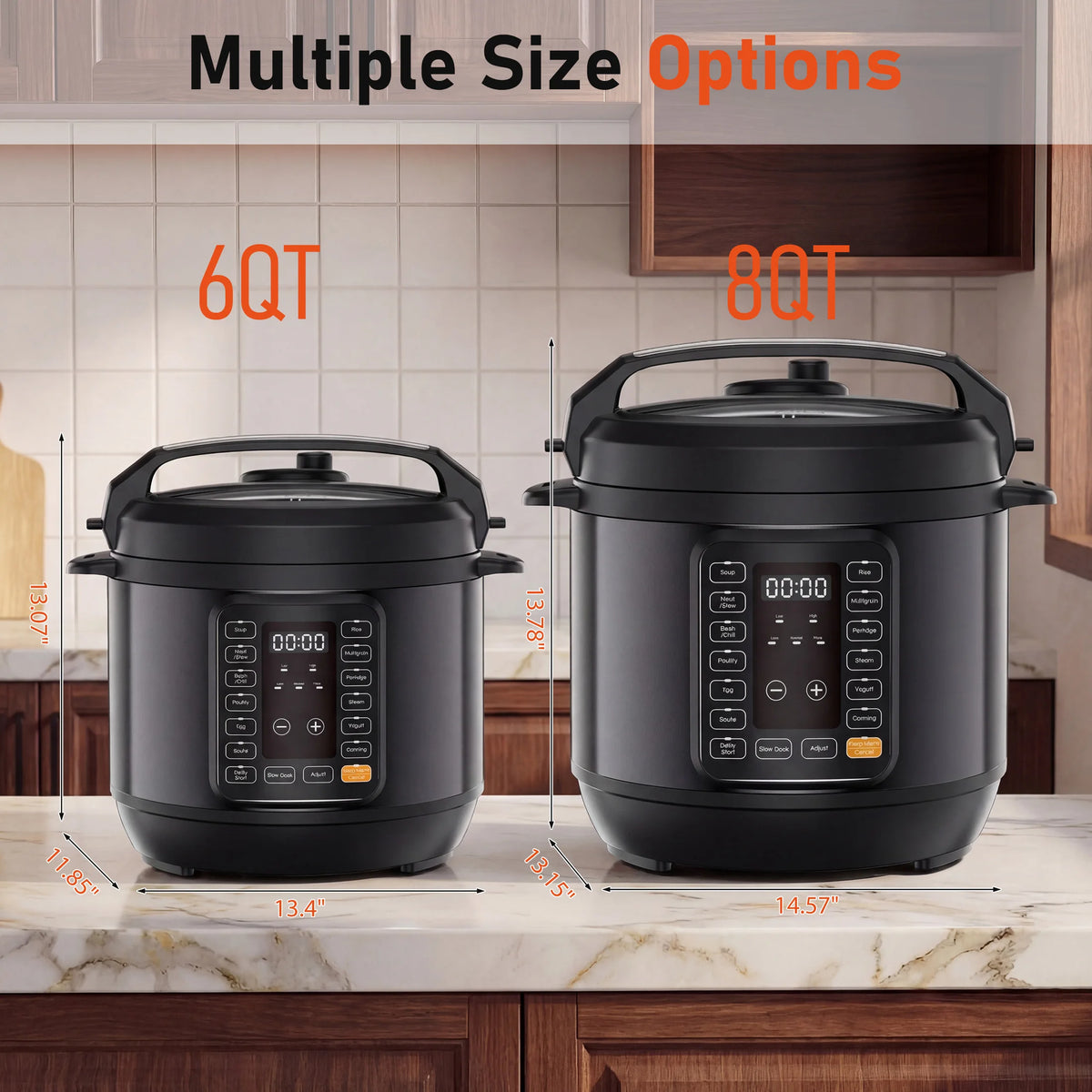 JHK Electric Pressure Cooker Multi Cooker Preset Ceramic Pot Slow — product view 2