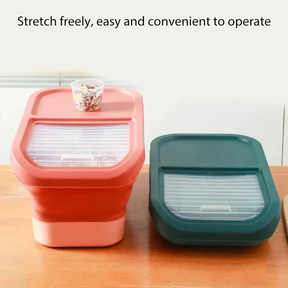 Collapsible Pet Food Container Airtight Foldable Storage