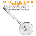Stainless Steel Fine Mesh Strainer Spoon with Clip Kitchen Oil