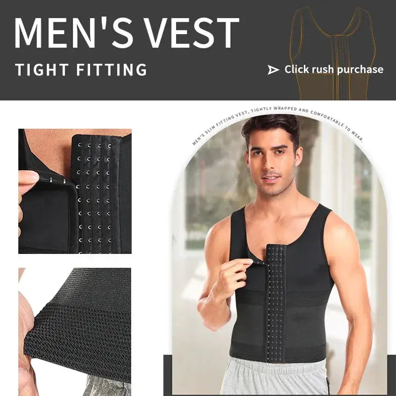 Mens Compression Slimming Shaper Vest Tummy Control Tank