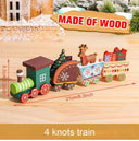 Charming Wooden And Plastic Christmas Train Ornament