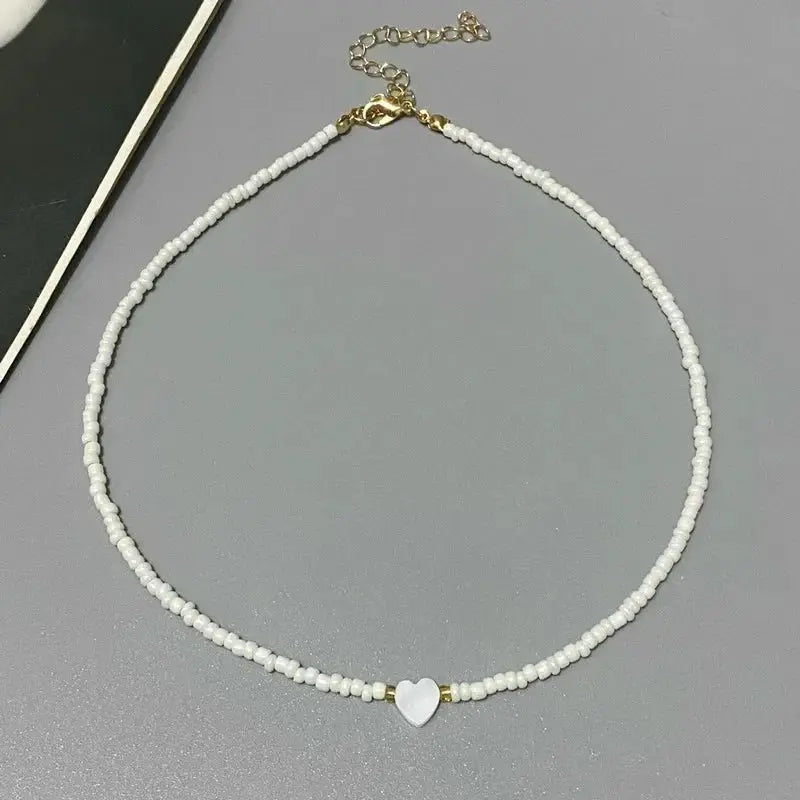 Nature Shell Love Heart Choker Necklace For Girls Edition