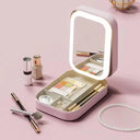 Rechargeable LED Makeup Mirror Portable Travel Case Light