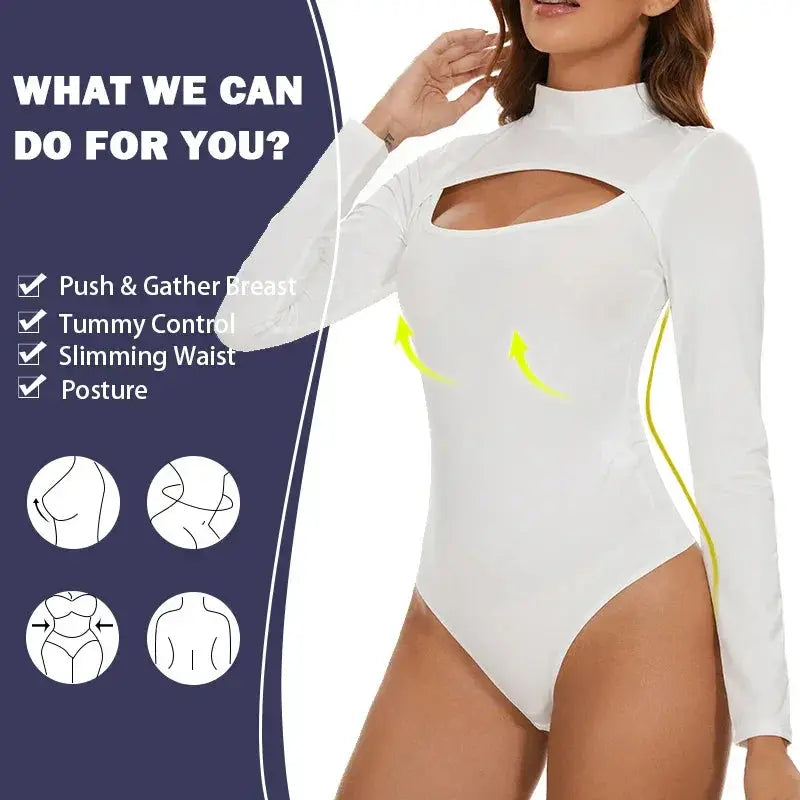 High Collar Tummy Control Corset Bodysuit Slimming Shapewear