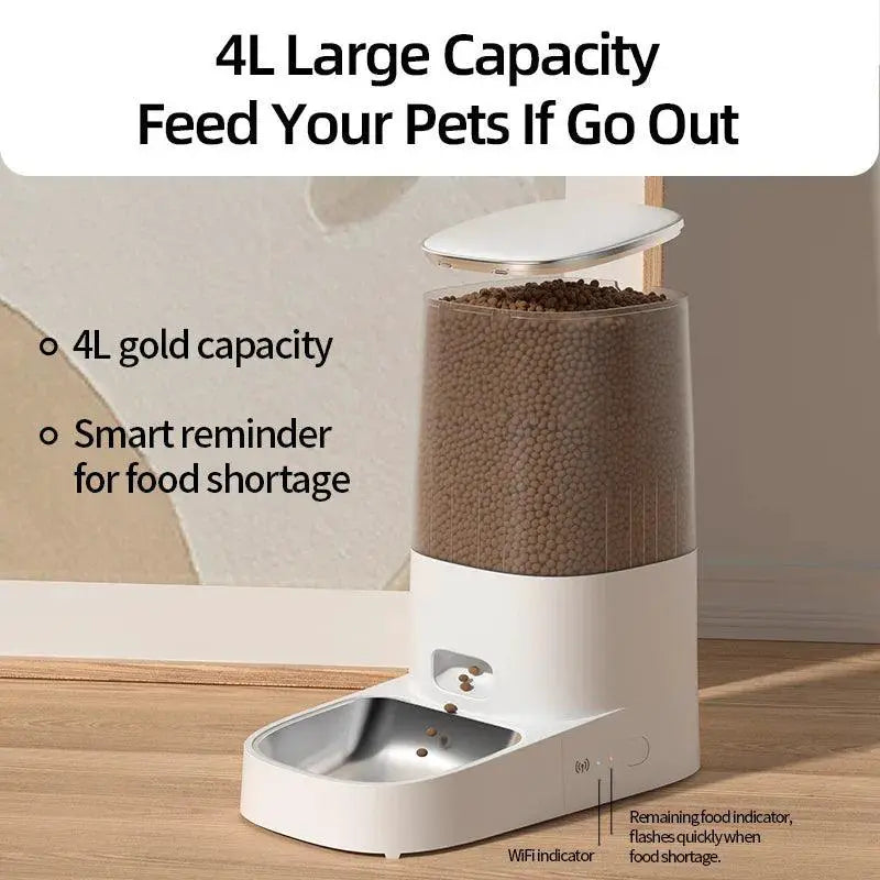 Rojeco Smart Cat Feeder WiFi Remote Control Auto Dispenser