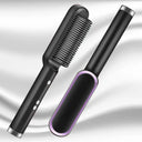 Hair Straightener Brush - Fast Ceramic Heating.