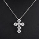 Sterling Silver Silver Cross Moissanite
