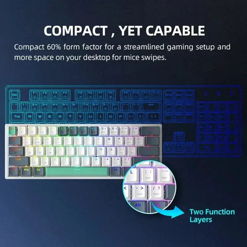 Machenike K500 B61W Wireless Mechanical Keyboard 60 Percent