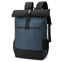 Waterproof USB Backpack Roll Top Leather