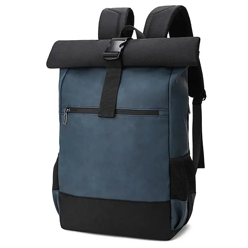 Waterproof usb Computer Backpacks Bags Lightweight PU Leather Men Luxury Roll top Rucksack for Women Men mochilas hombre рюкзак