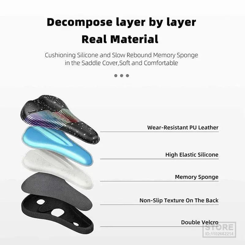 Comfort Gel Bicycle Seat Cover Memory Foam Bike Accessory