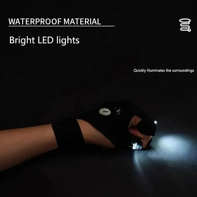 Night Light Waterproof LED Fishing Gloves for Outdoor Use