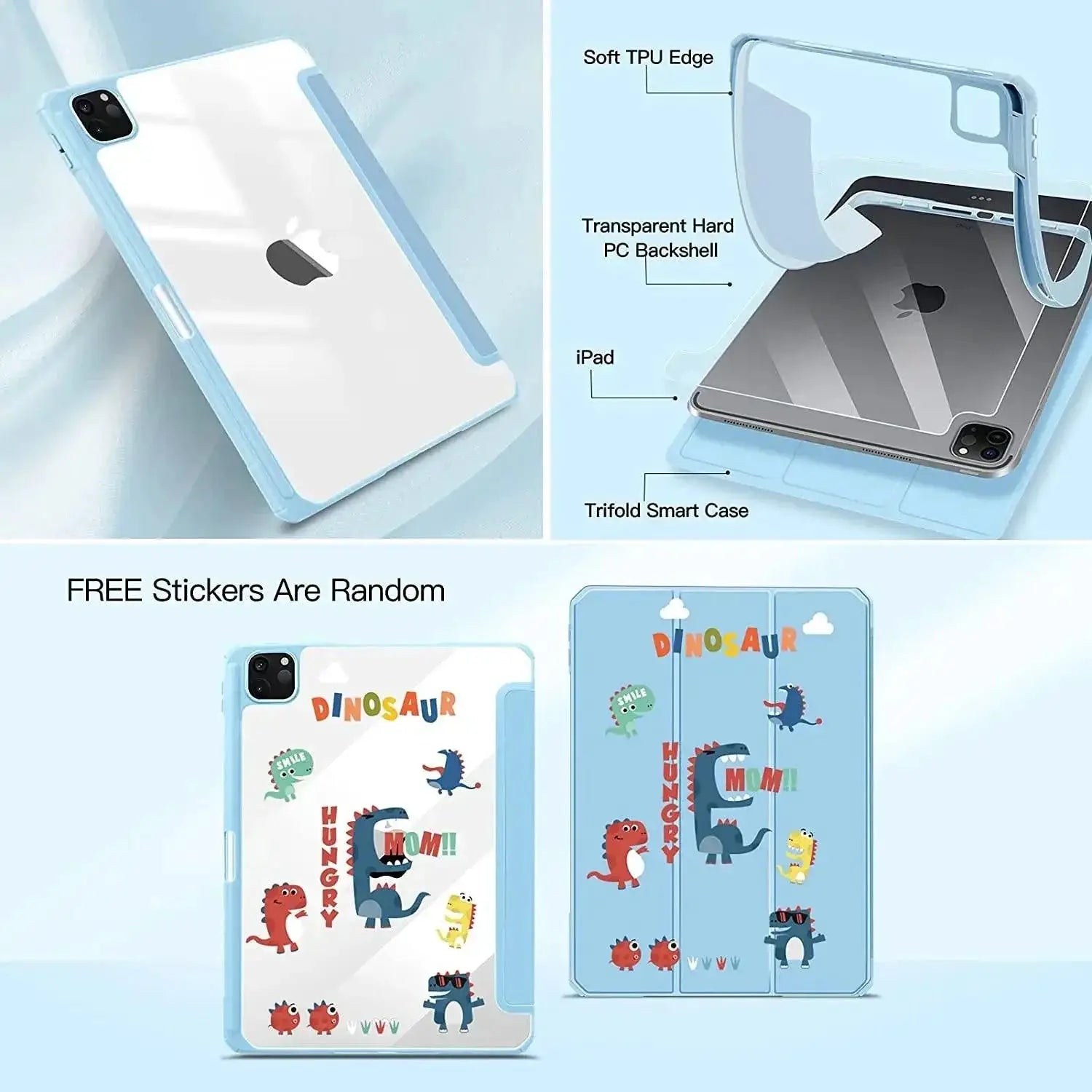 iPad Clear Case with Pencil Holder Slim Cover for Air Pro