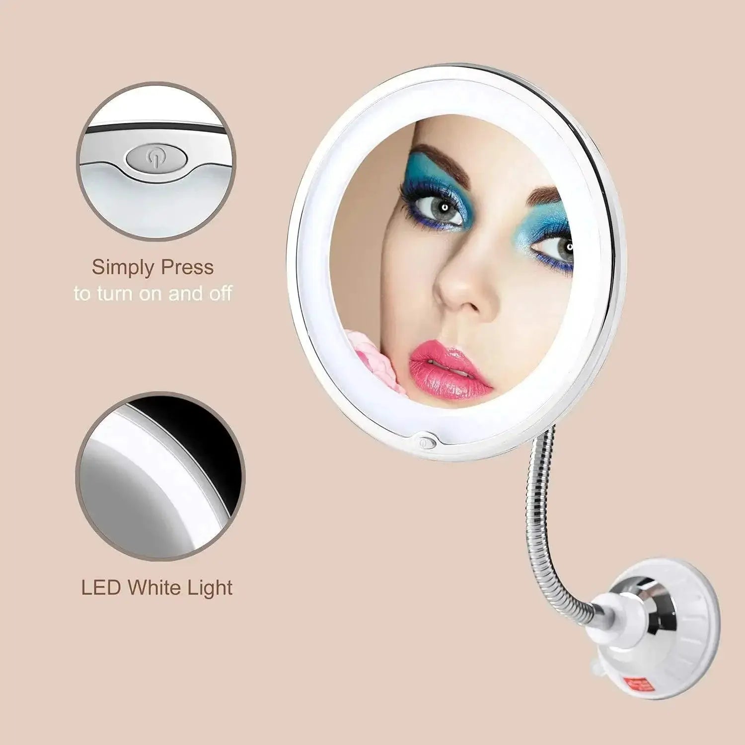 Flexible LED Vanity Mirror For Precise Makeup Application