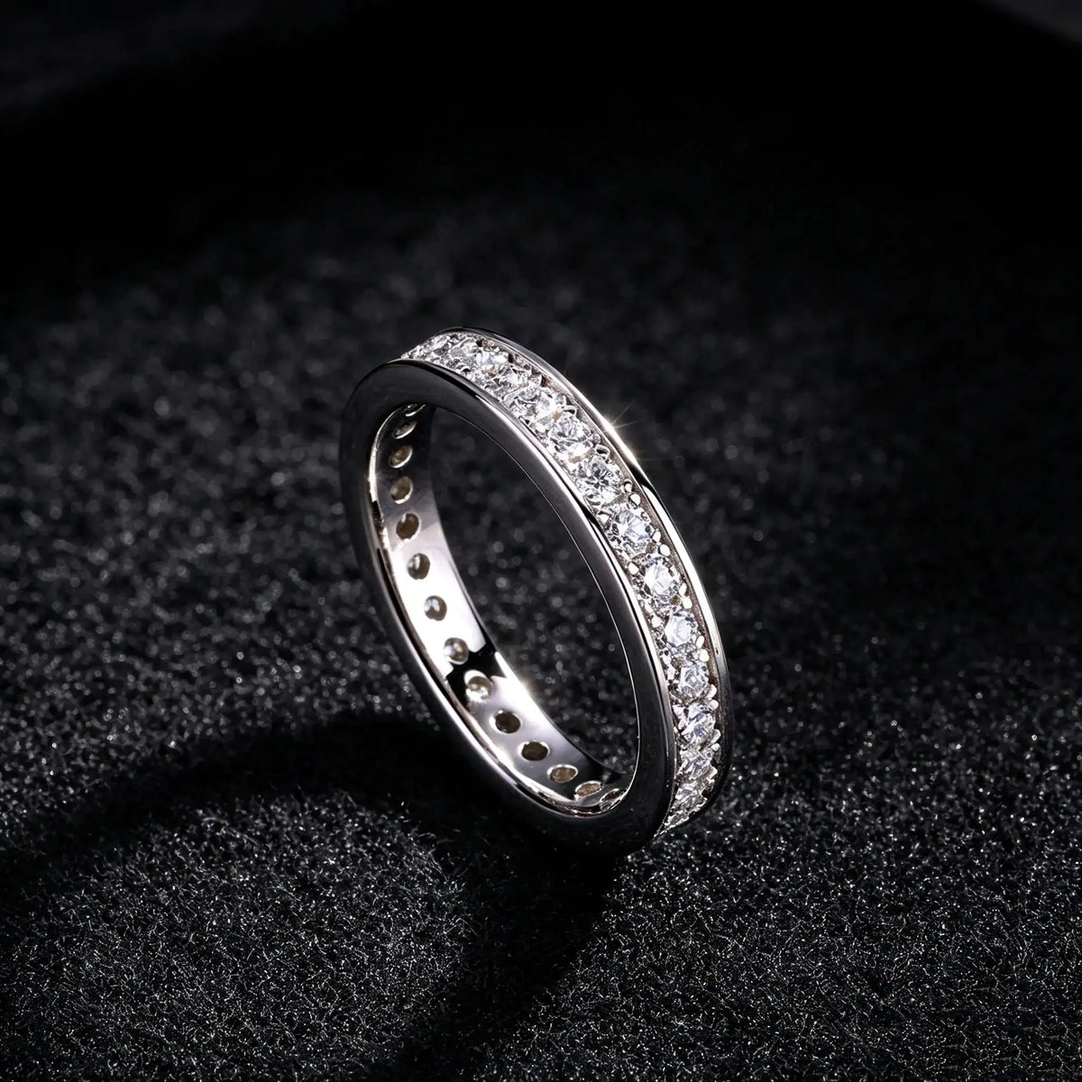Elegant Sterling Silver Silver Moissanite Ring Style MOHKM — product image 3