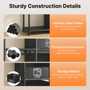 Freestanding Wardrobe Closet Dustproof Hanging Rods & Drawers