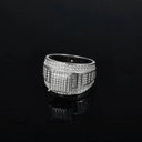 Gold Plated Sterling Silver Silver CZ Hip Hop Ring