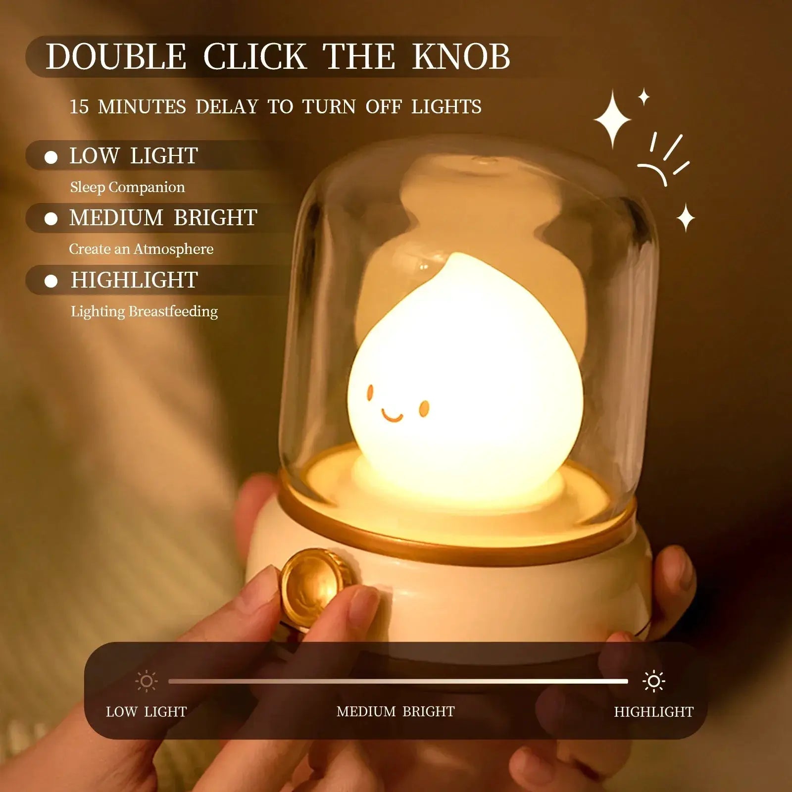 Mini Desktop LED Night Lamp USB Rechargeable Cute Desk Lamp